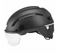 predolo Casco da Commuting con Visiera Chiara E Luce Posteriore PC Certificato Adatto Pendolarismo Commissioni Viaggi Del Fine Settimana, Grafite Opaco, M 55-59cm