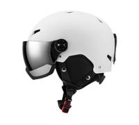 predolo Casco da Snowboard Casco da con Occhiali Copricapo con Occhiali da Copriorecchie Caldo Antiurto Antivento Casco da Neve Casco da, M White