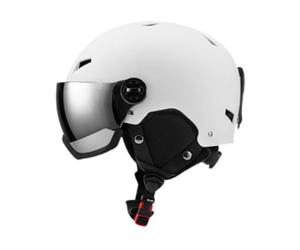 predolo Casco da Snowboard Casco da con Occhiali Copricapo con Occhiali da Copriorecchie Caldo Antiurto Antivento Casco da Neve Casco da, M White