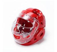 predolo Casco da Taekwondo Alta Resistenza Agli Urti Caschetto Protettivo Integrale Chiusura in Regolabile Attrezzatura Protettiva per Competizione, Red, L