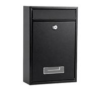 predolo Cassetta postale con serratura, porta giornali decorativo in metallo nero resistente alle intemperie, da parete, per, esterno, casa
