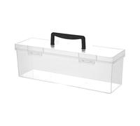 predolo Cassetta trasparente con maniglia, contenitore versatile per viaggi e attività di riparazione, Nero 35.8x12x10.8cm