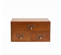 predolo Cassettiera da Tavolo Vintage Organizzatore con Cassetti Rustico Cassettiera con Scomparti per Artigiani, Scrivania, Tre Cassetti Grandi E Piccoli