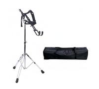 predolo Cavalletto per Tamburo Tradizionale Finitura Cromata Supporto per Tamburo Tradizionale Costruzione Stabile Reggitamburo a Treppiede per Percussionisti, Supporto 25 Tubi+Borsa