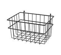 predolo Cesto portautensili con pannello forato, espositore, scaffale sospeso, organizer, ripiano in filo metallico, per, ufficio, garage, bagno, L Black