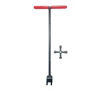predolo Chiave per contatore dell'acqua, chiave multiuso a 4 vie, versatile strumento di chiusura dell'acqua da giardino, maniglia a T per rubinetti, 17inch Red