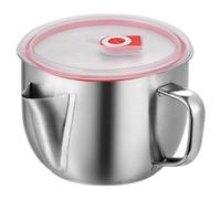 predolo Ciotola per ramen in acciaio inossidabile con manico, piano cottura a induzione, ideale per picnic in ufficio o in dormitorio, con Beccuccio Filtrante