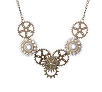 predolo Collana Ingranaggi Collana Multigingranaggio Collana Farfalla Collana Pendente Doppia Catena Design Originale Stile Rock Adatto per Donna Party, 10x8.5cm