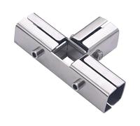 predolo Connettore per tubo quadrato da 25 mm x 25 mm per accessori per stand Morsetti per binari terminali versatili, leggeri e robusti, 4 Modi, 125 Mm