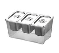 predolo Contenitore per condimenti refrigerati per Piccoli ingredienti, contenitori Rimovibili, Scatola per marmellate Commerciali, 3 Scomparti