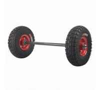 predolo Coppia di Ruote con ASSE Mozzo Metallico Ruota Pneumatica da 10 Pollici Nero e Rosso Ruota Pneumatica da Carrello per Traino, 80CM, 10IN Pneu-2.5cm Assale