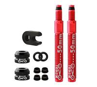 predolo Coppia di Valvole Presta Tubeless Universali, in Lega di Alluminio, con Cerchio in Carbonio, 2 Pezzi 50 mm Rosso