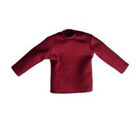 predolo Costume da Bambola con Camicia a Maniche Lunghe 1/12, Piccolo Top Casual di Base Fatto a Mano per Action Figure da 6 Pollici, Vestiti da Vestire, Rosso Scuro