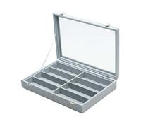 predolo Custodia per occhiali da Custodia per occhiali da sole 8 griglie Robusto vassoio per da sole alla moda per gioielli Collane Scrivania Armadio, Peluche Grigio