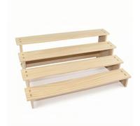 predolo Espositore a Gradini Salvaspazio Espositore a Gradini con Ripiani Naturale Scaffale a per Scrivania, Quattro Strati 50CM