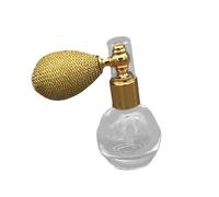 predolo Flacone Spray per Polvere Ricaricabile, Vuoto, Multifunzionale, Design Vintage, Trasparente, Compatto, in Silicone E Vetro, per Oli Essenziali, Oro