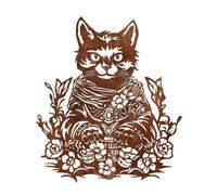 predolo Gatto di Ferro da Appendere Traforato | Raffinato, Scultura in Metallo con Gatto, retrò, per Ingresso, dei