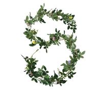 predolo Ghirlanda di viti artificiali, finte foglie sospese, decorazione realistica al tatto, ghirlanda di verde natalizio da 196 cm per esterni