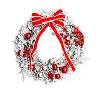 predolo Ghirlanda natalizia per porta con sfondo di bacche rosse, decorazione natalizia riutilizzabile, decorazione da appendere per le feste fuori dalla