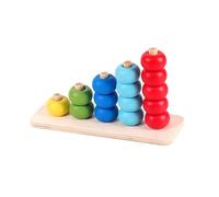 predolo Giocattoli in legno per l'ordinamento dei colori, gioco di conteggio, anelli arcobaleno, apprendimento della matematica, educativo per bambini di