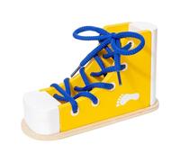 predolo Giocattolo in Legno per Allacciare Le Scarpe Impara Ad Allacciare Le Scarpe Come Allacciare Le Scarpe Strumento Didattico Migliora Le Capacità Motorie, Giallo