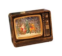 predolo Globo di neve natalizio a forma di TV, lanterna natalizia musicale, decorazioni natalizie per la tavola, Carretto Dei Cervi Retro Gold