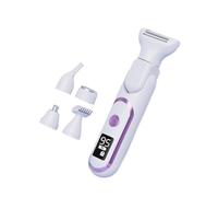 predolo Grucia elettrica Signora Electric Grooming Waterproof 5 in 1 Design Pare di rimozione del viso Naso Hait Trimmer per il salone delle gambe ascelle, Bianco