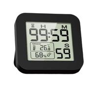 predolo Igrometro Digitale, termometro, Timer, Pratico, Professionale, Moderno misuratore di umidità, Display Chiaro per Tavolo, Doccia, casa