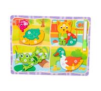 predolo in Legno per Bambini 2 in 1, Tavolo da Disegno per l'apprendimento precoce, Gioco bifacciale, per Bambini in età prescolare, con Anatra