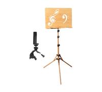 predolo in Legno Pieghevole, Stabile, Robusto, Professionale, Regolabile in Altezza, Portatile per Violino, Chitarra, Da Viaggio, con Clip per Telefono