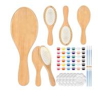predolo Kit per dipingere con spazzola per capelli in legno, spazzola per capelli in legno fai da te, crea la tua per capelli, pettine districante per salone,
