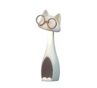 predolo Lampada notturna a forma di gatto, statua creativa, graziosa statuetta di gatto, ornamento per fattoria, cameretta dei bambini, regalo, camera da, Bianco