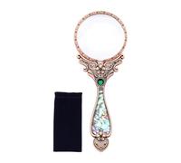 predolo Lente d'ingrandimento in stile retrò 4x, lente d'ingrandimento portatile per la lettura di libri, per hobby, biblioteca, esplorazione, anziani, Bronzo Rosso