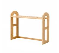 predolo Libreria da Scrivania in bambù Struttura Robusta Mini Libreria Smontabile Angoli Arrotondati Scaffale Portaoggetti da, Size to 5, Basso, Singolo Strato, Colore Naturale