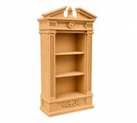 predolo Libreria Romana in Miniatura Elegante Decorazione a Volute Sul Pannello Frontale, Scaffale per Casa Delle Bambole, Mobile per Casa Delle Bambole
