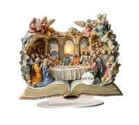 predolo L'Ultima Cena, decorazione in acrilico 2D con base, decorazione da tavolo, regalo per centrotavola pasquale, Style B