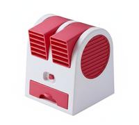 predolo Mini Condizionatore D'aria USB Silenzioso Raffrescatore Evaporativo Portatile Ventilatore da Scrivania a Doppia Bocchetta per Ufficio, Dormitorio, Rosso, Plug-in