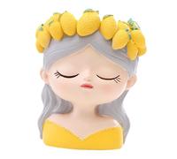 predolo Mini fioriera in Resina Raffigurante Una Ragazza da Meditazione, Decorazione da scrivania per l'area di Lavoro, Pezzo Decorativo Dipinto a Mano, Style a