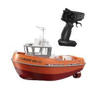 predolo Modello Barca Giocattolo Telecomandata Nave Rimorchiatore RC Barca Motore Doppio Giocattolo Nave Elettrica Materiale PP Impermeabile Adatta per, Arancia