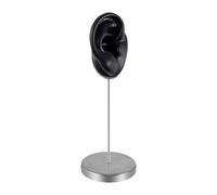 predolo Modello di Orecchio in Silicone perforabile, orecchino Finto Realistico Riutilizzabile, espositore per Gioielli per Istruzioni di Pratica di Piercing, Nero a Destra