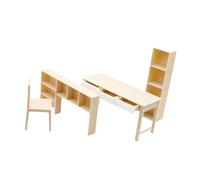 predolo Modello di scrivania e libreria per casa delle Bambole in 1/12, microscena simulata, Decorazione di Scene di stanze, mobili per casa delle