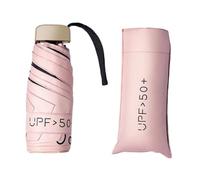 predolo Ombrello da viaggio resistente, 2 in 1, pieghevole, portatile, resistente all'acqua, Rosa