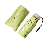 predolo Ombrello da viaggio resistente, 2 in 1, pieghevole, portatile, resistente all'acqua, Verde