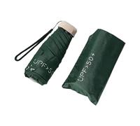 predolo Ombrello da viaggio resistente, 2 in 1, pieghevole, portatile, resistente all'acqua, Verde Scuro
