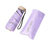 predolo Ombrello da viaggio resistente, 2 in 1, pieghevole, portatile, resistente all'acqua, Viola