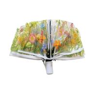 predolo Ombrello trasparente pieghevole leggero a forma di fiore, con baldacchino a cupola, per decorazioni da matrimonio, per bambini e bambine, Automatico