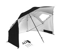 predolo Ombrellone da Spiaggia, Protezione Solare, Traspirante, Multiuso, 210 cm, per Pesca, Picnic, Giochi Sportivi, Giardino, Campeggio, Nero