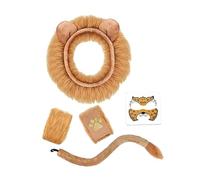 predolo Orecchie E Coda di Animale, Scaldacollo, Costume per Bambini E Adulti, Orecchie di Peluche, Cerchietto per Capelli, Orecchie di Animale E, Grande Leone