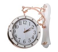 predolo Orologio da Parete bifacciale, Orologio Silenzioso da Fattoria, di Facile Lettura, da Appendere per Stazione ferroviaria, Patio, Giardino, Bianco