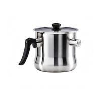 predolo Pentola Inossidabile Casseruola Pentolino Padella Bollilatte con Coperchio E Doppio Manico per Controllo Facile Struttura Compatta per Domestici, 1L